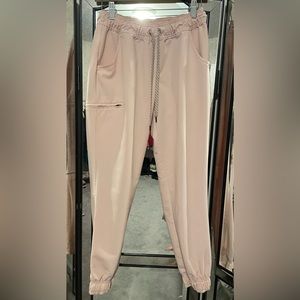 Jaanuu Blush Pink Scrub Joggers